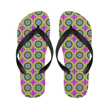 Optical illusion Flower Rainbow Style Flip Flops-JTAMIGO.COM