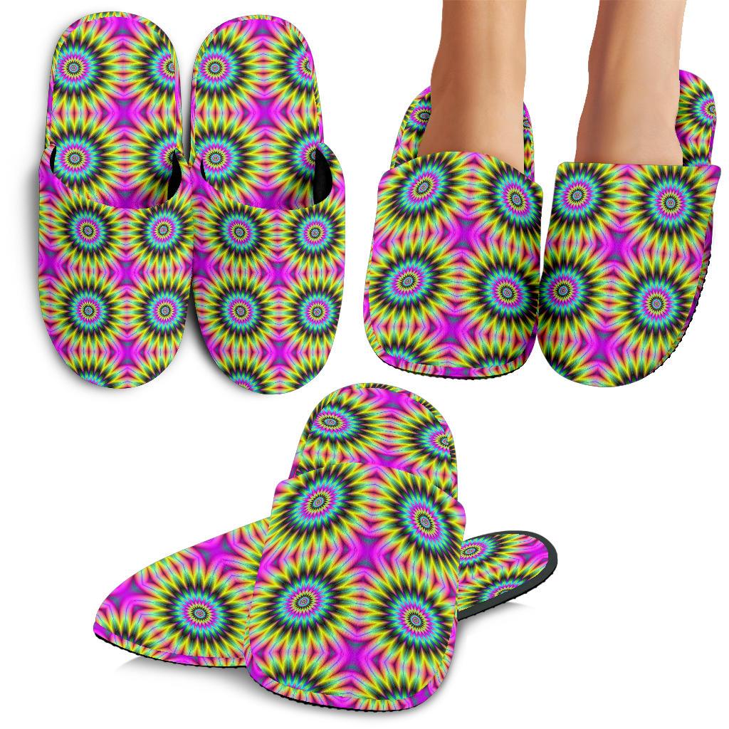 Optical illusion Flower Rainbow Style House Slippers