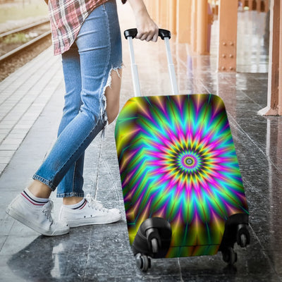 Optical Illusion Flower Rainbow Style Luggage Cover Protector