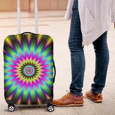 Optical Illusion Flower Rainbow Style Luggage Cover Protector
