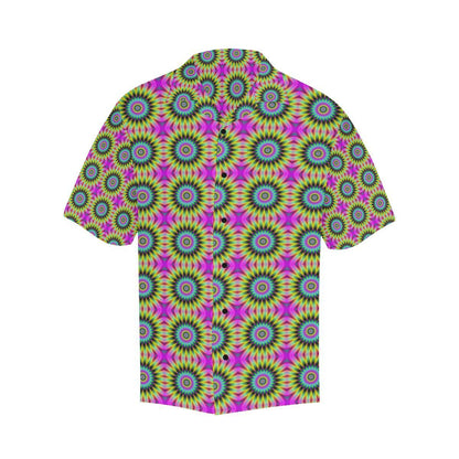 Optical illusion Flower Rainbow Style Men Aloha Hawaiian Shirt