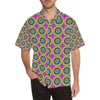 Optical illusion Flower Rainbow Style Men Aloha Hawaiian Shirt