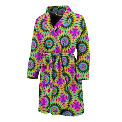 Optical illusion Flower Rainbow Style Men Bath Robe-JTAMIGO.COM