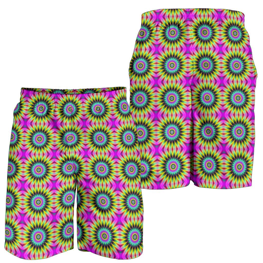 Optical illusion Flower Rainbow Style Mens Shorts-JTAMIGO.COM