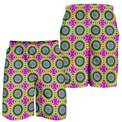 Optical illusion Flower Rainbow Style Mens Shorts-JTAMIGO.COM