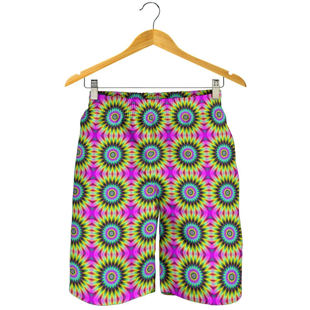 Optical illusion Flower Rainbow Style Mens Shorts-JTAMIGO.COM