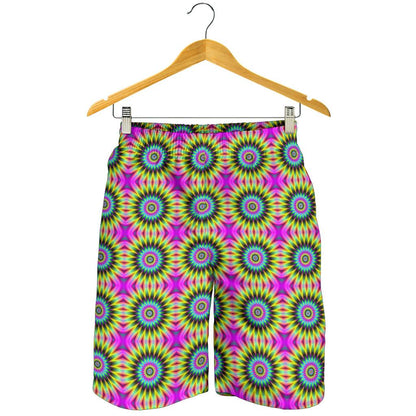 Optical illusion Flower Rainbow Style Mens Shorts-JTAMIGO.COM