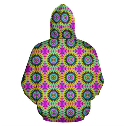 Optical illusion Flower Rainbow Style Pullover Hoodie