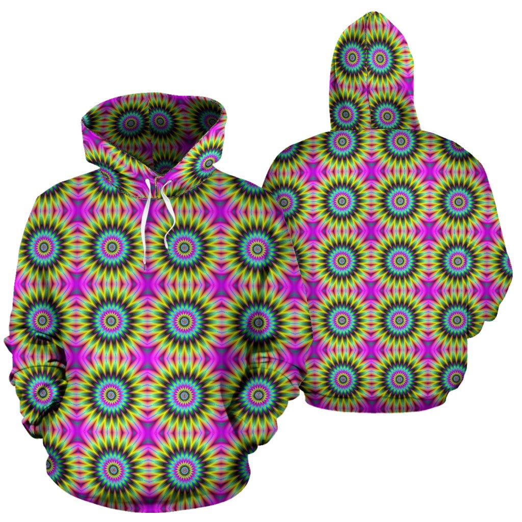 Optical illusion Flower Rainbow Style Pullover Hoodie