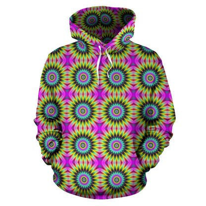 Optical illusion Flower Rainbow Style Pullover Hoodie