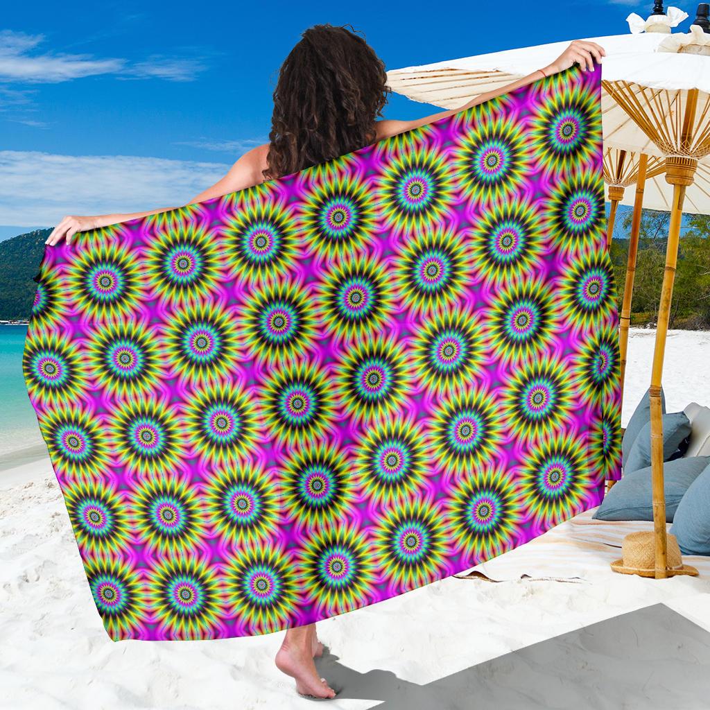 Optical illusion Flower Rainbow Style Sarong Pareo Wrap