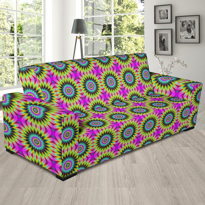Optical illusion Flower Rainbow Style Sofa Slipcover-JTAMIGO.COM