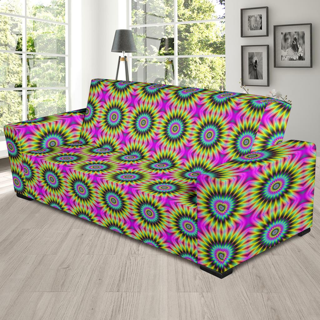 Optical illusion Flower Rainbow Style Sofa Slipcover-JTAMIGO.COM