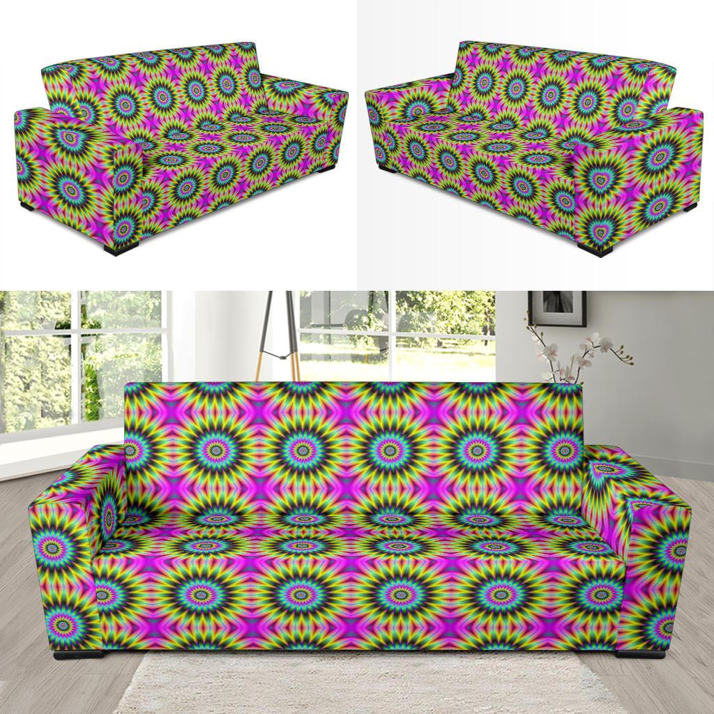 Optical illusion Flower Rainbow Style Sofa Slipcover-JTAMIGO.COM