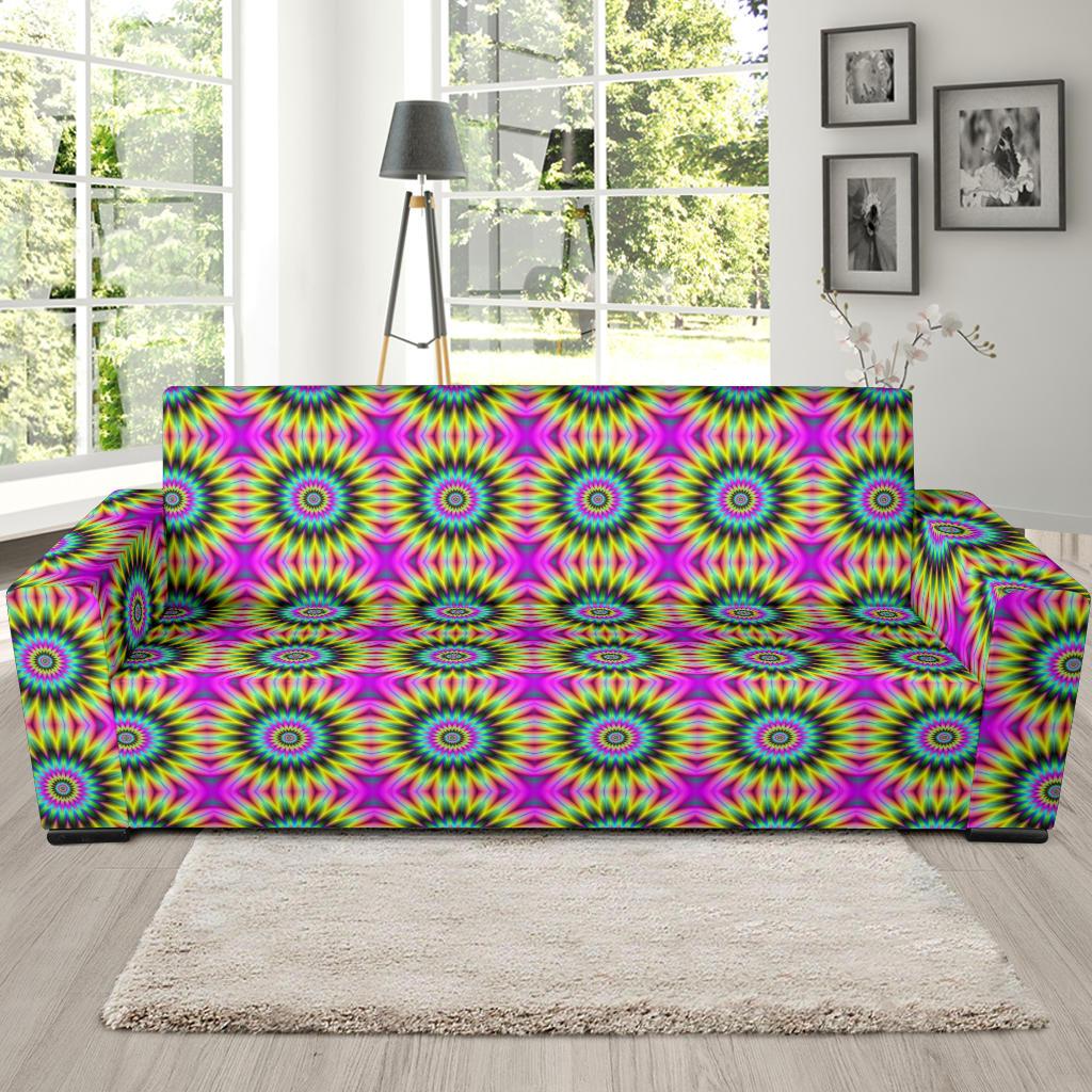 Optical illusion Flower Rainbow Style Sofa Slipcover-JTAMIGO.COM
