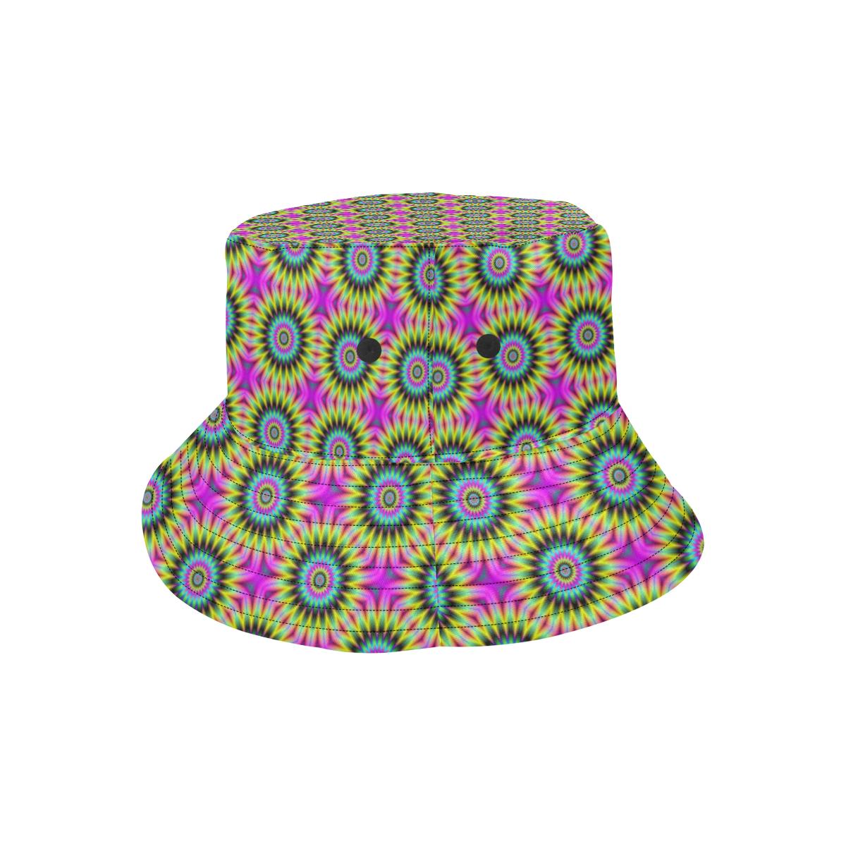 Optical illusion Flower Rainbow Style Unisex Bucket Hat