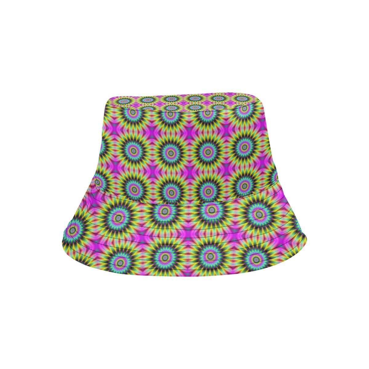 Optical illusion Flower Rainbow Style Unisex Bucket Hat