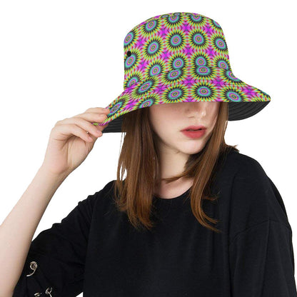 Optical illusion Flower Rainbow Style Unisex Bucket Hat