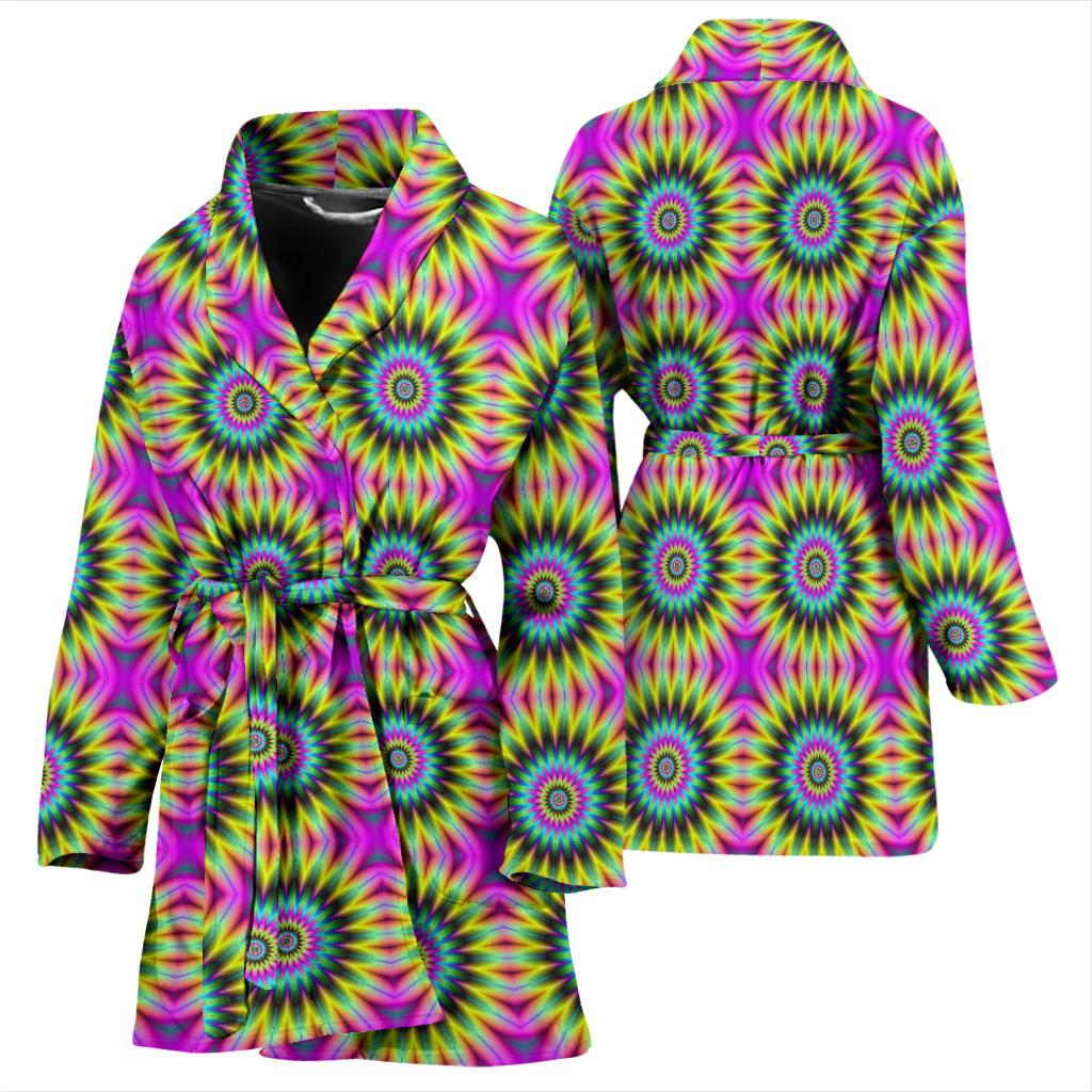 Optical illusion Flower Rainbow Style Women Bath Robe-JTAMIGO.COM