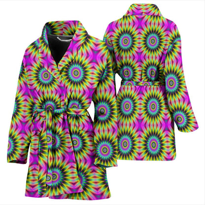 Optical illusion Flower Rainbow Style Women Bath Robe-JTAMIGO.COM