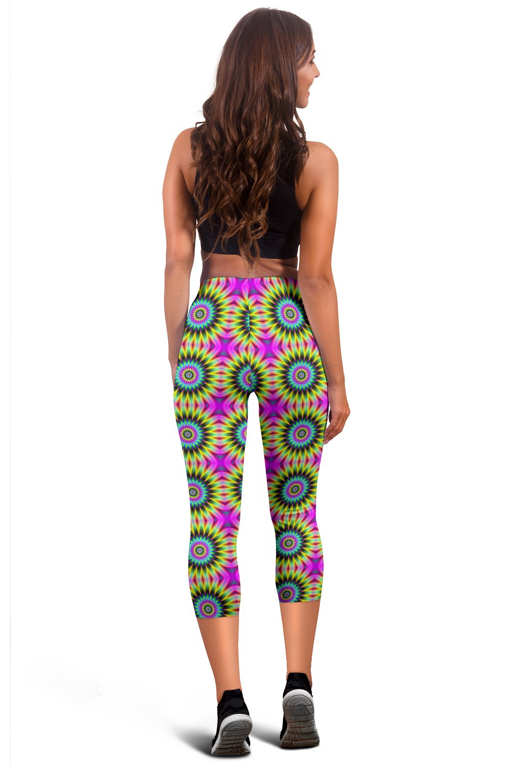 Optical illusion Flower Rainbow Style Women Capris