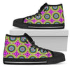 Optical Illusion Flower Rainbow Style Women High Top Shoes