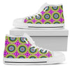 Optical Illusion Flower Rainbow Style Women High Top Shoes