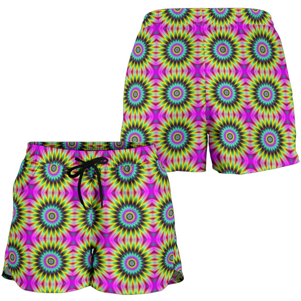 Optical illusion Flower Rainbow Style Women Shorts-JTAMIGO.COM
