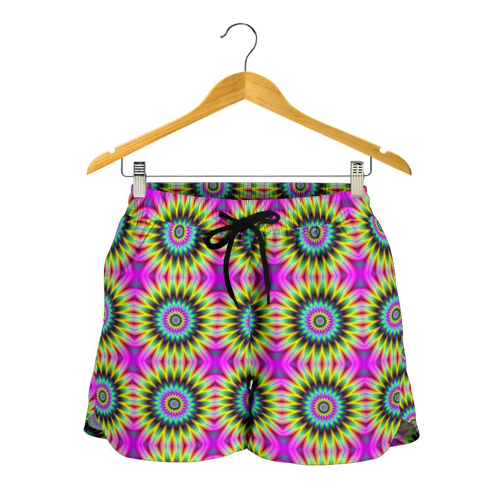 Optical illusion Flower Rainbow Style Women Shorts-JTAMIGO.COM