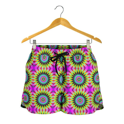 Optical illusion Flower Rainbow Style Women Shorts-JTAMIGO.COM