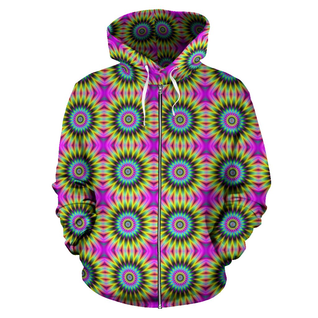 Purple Psychedelic Optical illusion Hoodie Dress