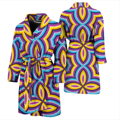 Optical illusion Pattern Print Design A03 Men Bathrobe-JORJUNE.COM