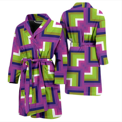 Optical illusion Pattern Print Design A05 Men Bathrobe-JORJUNE.COM
