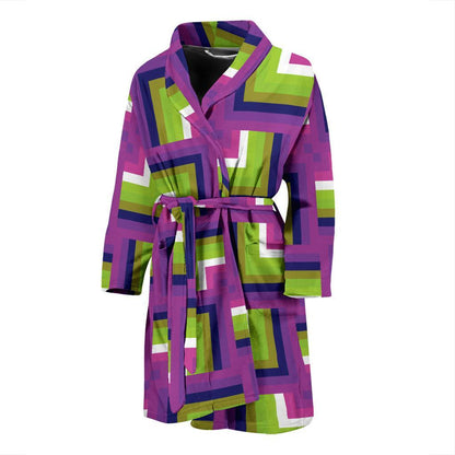 Optical illusion Pattern Print Design A05 Men Bathrobe-JORJUNE.COM