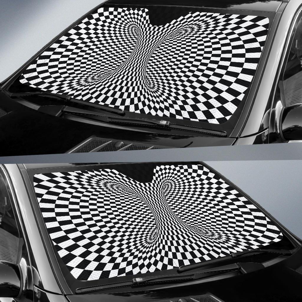 Optical Illusion Projection Torus Car Sun Shade For Windshield