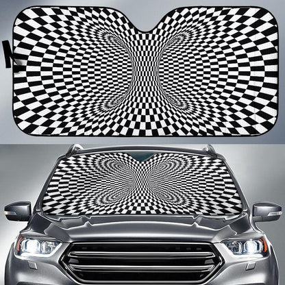 Optical Illusion Projection Torus Car Sun Shade For Windshield