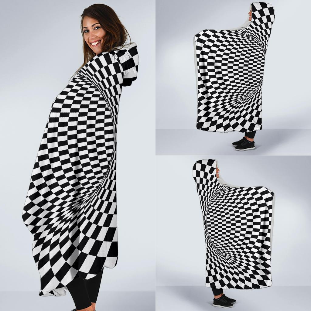 Optical illusion Projection Torus Hooded Blanket-JTAMIGO.COM