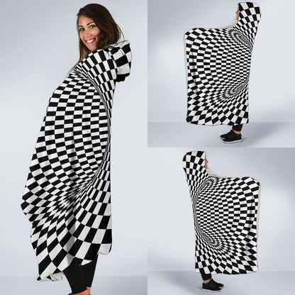 Optical illusion Projection Torus Hooded Blanket-JTAMIGO.COM