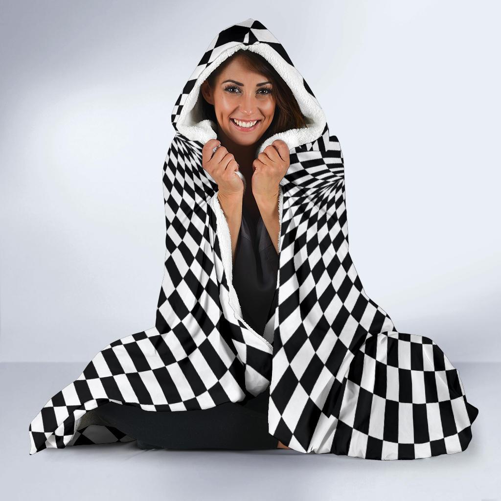 Optical illusion Projection Torus Hooded Blanket-JTAMIGO.COM