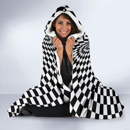 Optical illusion Projection Torus Hooded Blanket-JTAMIGO.COM
