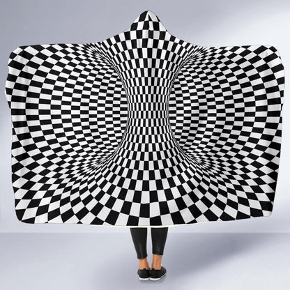 Optical illusion Projection Torus Hooded Blanket-JTAMIGO.COM