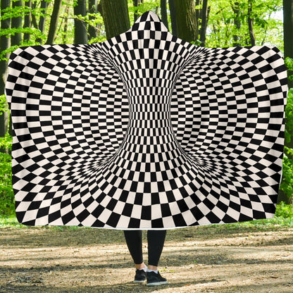 Optical illusion Projection Torus Hooded Blanket-JTAMIGO.COM