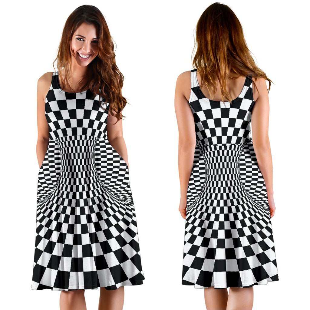 Optical illusion Projection Torus Sleeveless Dress