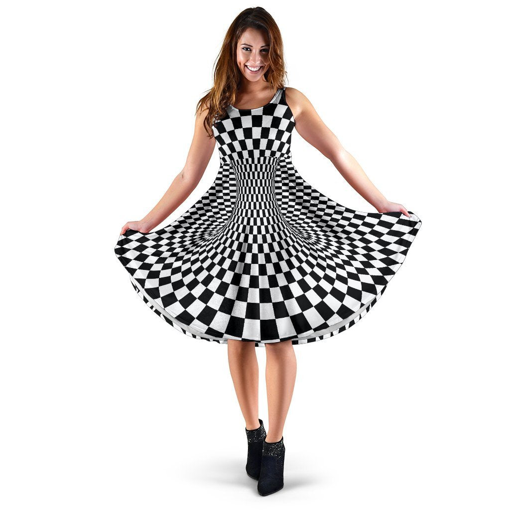 Optical illusion Projection Torus Sleeveless Dress