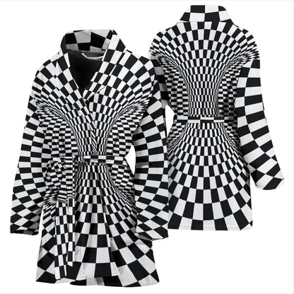 Optical illusion Projection Torus Women Bath Robe-JTAMIGO.COM