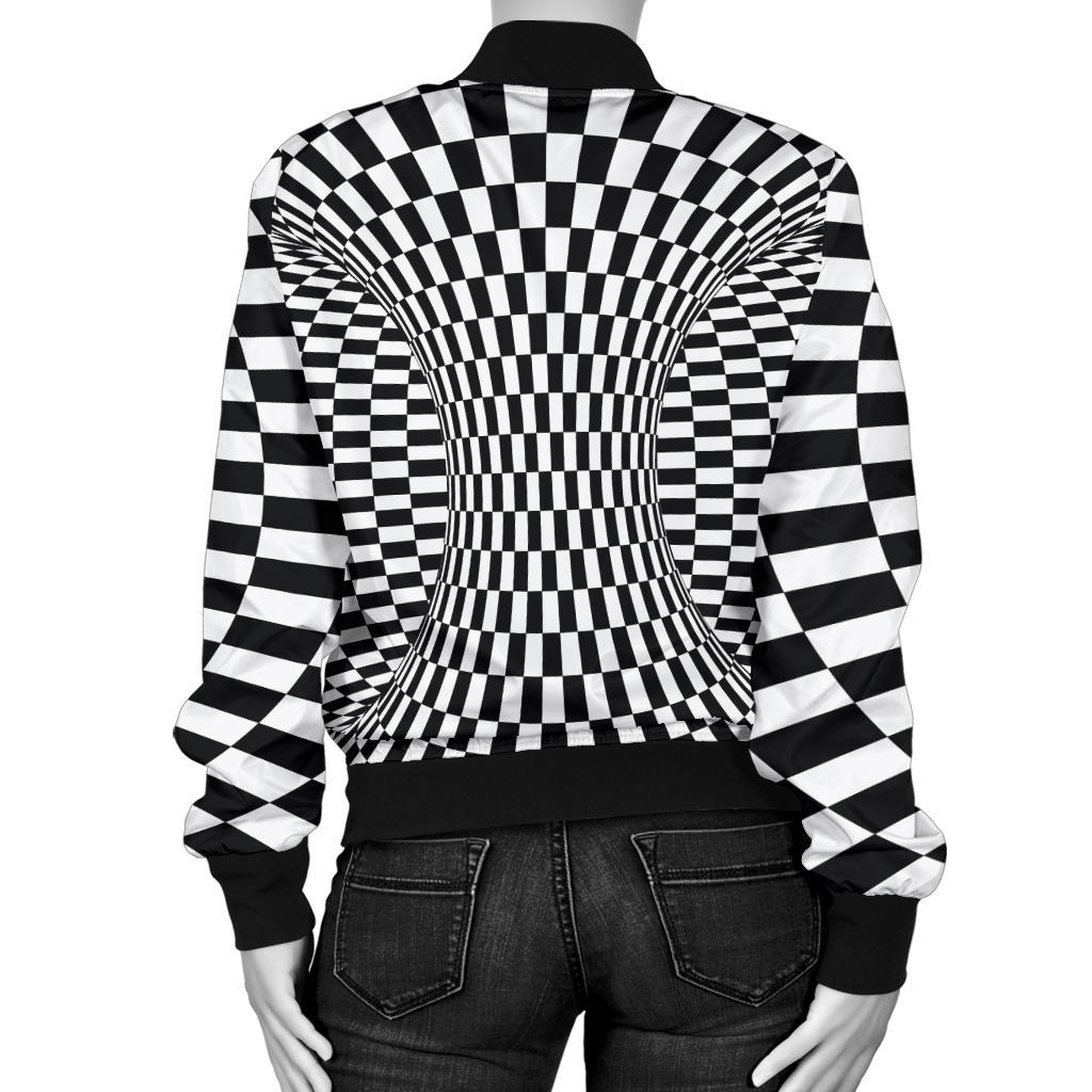 Optical illusion Projection Torus Women Casual Bomber Jacket