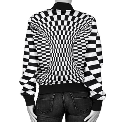 Optical illusion Projection Torus Women Casual Bomber Jacket