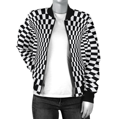 Optical illusion Projection Torus Women Casual Bomber Jacket
