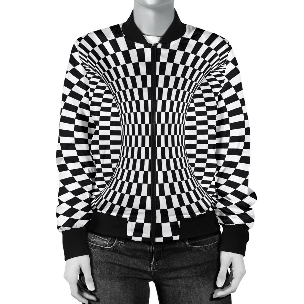 Optical illusion Projection Torus Women Casual Bomber Jacket