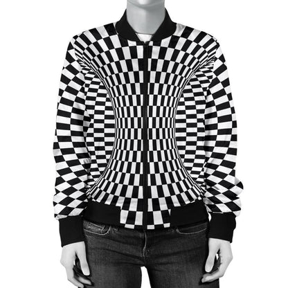 Optical illusion Projection Torus Women Casual Bomber Jacket